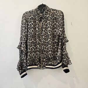 Frank Lynman leopard blouse jacket  sz 14